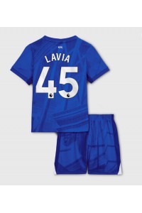 Chelsea Romeo Lavia #45 Jalkapallovaatteet Lasten Kotipeliasu 2025-26 Lyhythihainen (+ Lyhyet housut)